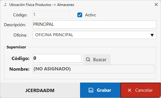 Captura del módulo Inventarios Multialmacén